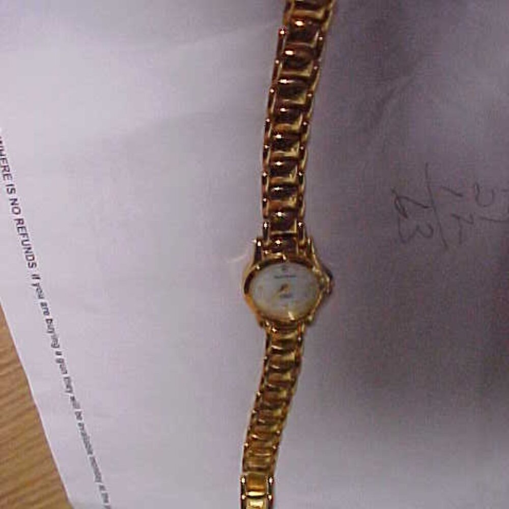 Vintage Watch  Gold-Tone Over Sterling Silver Link Bracelet by Technibond (g3)